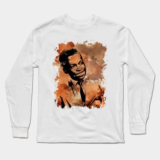 Miles Davis - Brown Watercolor Splash Long Sleeve T-Shirt